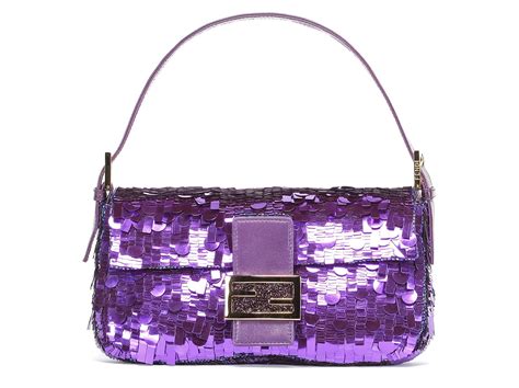 purple sequin fendi baguette|fendi suede baguette bag.